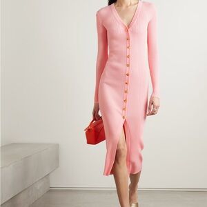 NWT Staud Shoko Dress Pink Flower Buttons XS